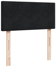 Cama com molas/colchão 80x200 cm veludo preto