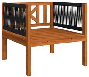 6 pcs conjunto lounge jardim c/ almofadões acácia maciça creme
