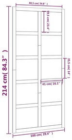Porta de celeiro 100x1,8x214 cm madeira de pinho maciça branco