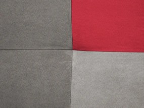 Sofá-cama de 3 lugares em veludo patchwork cinzento e vermelho OLSKER Beliani