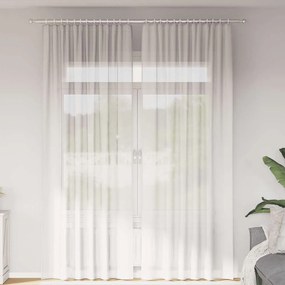 vidaXL Cortinas de voile com bolsos para varão 2 pcs branco