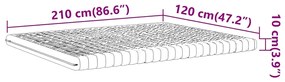 Colchão de espuma 120x210 cm 7 zonas dureza 20 ILD branco