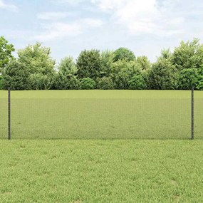 vidaXL Cerca de Arame Soldado com 22 Postes Cinza 0.5x50 m Aço