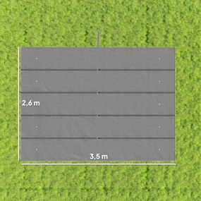Lona para tenda retrátil de 4 x 3 m – apenas a lona: 350 x 260 cm (ESTRUTURA NÃO ESTÁ INCLUÍDA), cinzento claro
