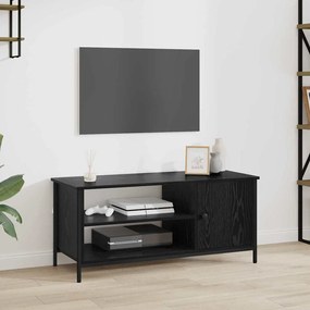 Gabinete para TV com prateleira Carvalho preto 100 x 40 x 45 cm