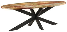 Mesa de jantar 240x100x75 cm madeira recuperada maciça