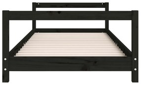 Estrutura de cama infantil 90x200 cm pinho maciço preto