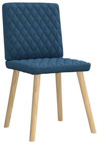 Cadeiras de jantar 4 pcs tecido azul