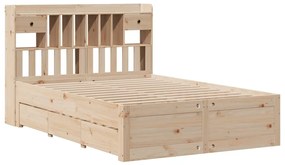 Cama com estante sem colchão 160x200 cm pinho maciço