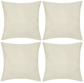 Capas de almofada estilo linho 4 pcs 40 x 40 cm bege