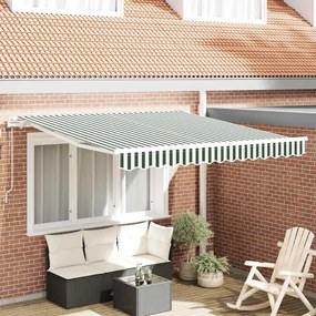 Toldo Retrátil Automático vidaXL Verde e Branco 300x250 cm