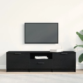 Armário de TV vidaXL - Carvalho Preto - 140x35x40 cm - Feito de Madeir