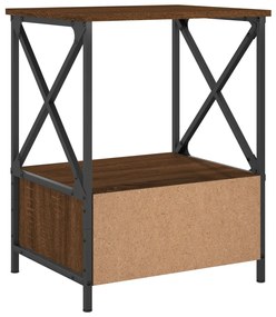 Mesas cabeceira 2 pcs derivados de madeira carvalho castanho