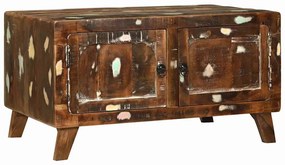 vidaXL Mesa de Café Multicolorida 80x54x45 cm Madeira Maciça Recuperada