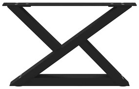 Pés para mesa de centro 2 peças preto 50x(30-31,3) cm aço