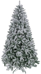 Árvore de Natal Artificial Nevado 210cm com 1021 Ramos e Suporte de Metal Árvore Natalina Nevado para Interior Verde