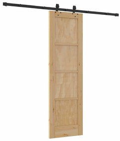 Porta Deslizante com Conjunto de Hardware "ORKDAL" Madeira Sólida de P