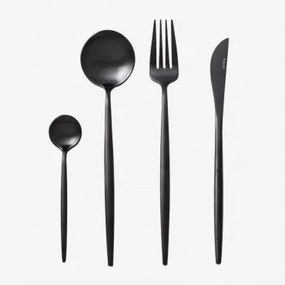 Conjunto De Talheres Noya Mate 16 Pcs Preto - Sklum