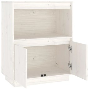 Aparador 60x34x75 cm madeira de pinho maciça branco