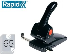 Furador Rapid Hdc65 Fashion Metalico/Abs Cor Preta Capacidade 65 Folhas