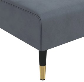Chaise longue veludo cinzento-escuro