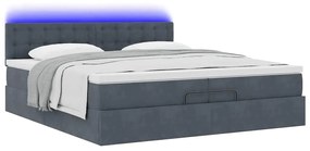 moldura de cama otomana vidaXL com colchão cinza escuro veludo