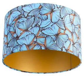 Abajur de veludo com design de borboleta 35/35/20 interior dourado