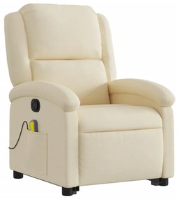 Poltrona elevatória de massagens tecido cor creme