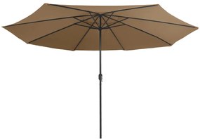 Guarda-sol exterior c/ mastro metal 400 cm cinzento-acastanhado