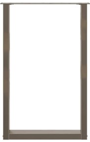 Pés de mesa de bar em forma de U, 2 peças, aço natural, 60x(90-91) cm,