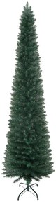 Árvore de Natal Artificial Altura 210cm com 510 Ramos de Folhas de PVC Ignífugos Base Dobrável e Suporte Metálico Verde