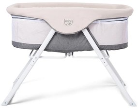 Berço de baloiço portátil e berço de viagem dobrável para crianças 94x56x70cm cinzento