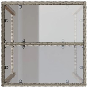 Mesa de bar para exterior 70x70x110 cm vime PE cinzento