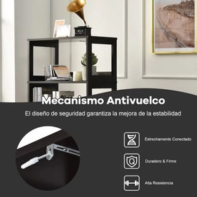 Estante de casa de banho com 3 prateleiras 1 gaveta 1 armário de arrumação Toalha Champô Gel Organizador de cozinha 60 x 32,5 x 122 cm Preto