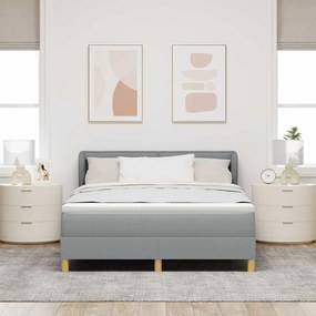 Cama Box Spring com Colchão vidaXL Cinza Claro 140x200 cm Tecido