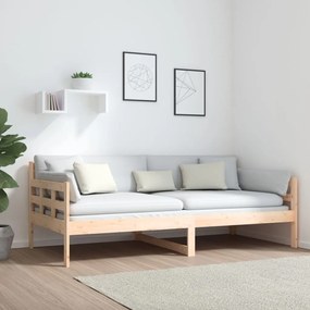 Sofá-cama madeira de pinho maciça 90x190 cm