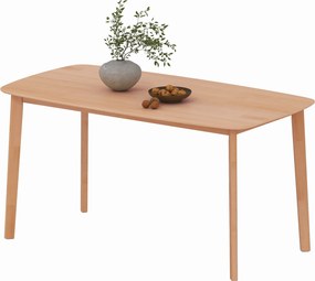 Mesa de jantar retangular para 6 pessoas 150 x 80 x 76 cm (CADEIRAS NÃO INCLUIDAS), mesa de cozinha de 150 cm em madeira maciça ,efeito madeira natura