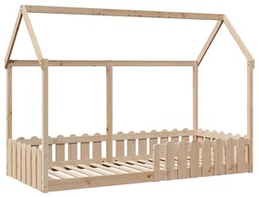 Cama infantil formato casa 90x190 cm madeira de pinho maciça
