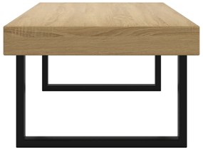 Mesa de centro 120x60x40 cm MDF e ferro castanho-claro e preto