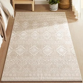 Tapete SONGMICS HOME, 120 x 170 cm, para quarto, sala de estar, antiderrapante, decoração para casa, para sala de estar, lavável à máquina, estilo boho, bege cappuccino TAR027K01
