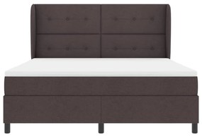 Cama Box com Colchão Marrom Escuro, 180x200 cm, Tecido