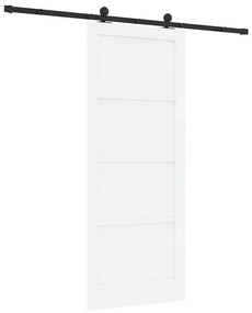 Porta Deslizante com Conjunto de Ferragens 'ORKDAL'Branca Madeira Maci