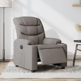 vidaXL Poltrona elétrica reclinável tecido cinzento-acastanhado