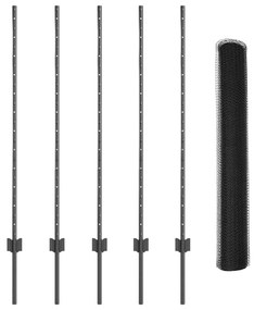 Postes de Cerca vidaXL 10 pcs U-Channel Cinza 120 cm Aço