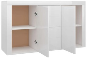 Aparador 120x36x69 cm derivados de madeira branco brilhante
