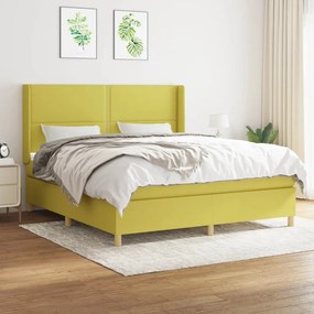 vidaXL Cama com molas/colchão 160x200 cm tecido verde