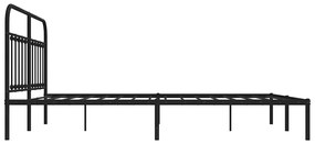 Estrutura de cama com cabeceira 183x213 cm metal preto