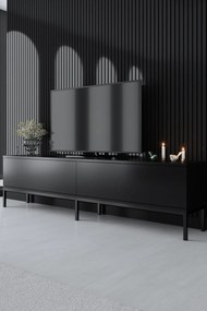 Conjunto de Mobiliário de Sala Lord – Preto – TV Stand: 180x47x30 cm,