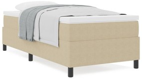 Cama com Box Spring com Colchão Verde Claro Cinza 90x200 cm Tecido de