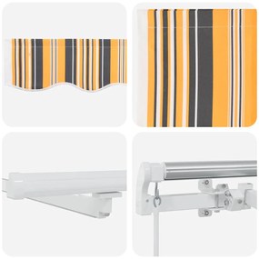 Toldo Retrátil Amarelo / Cinza / Branco 500 × 350 cm Multicolor